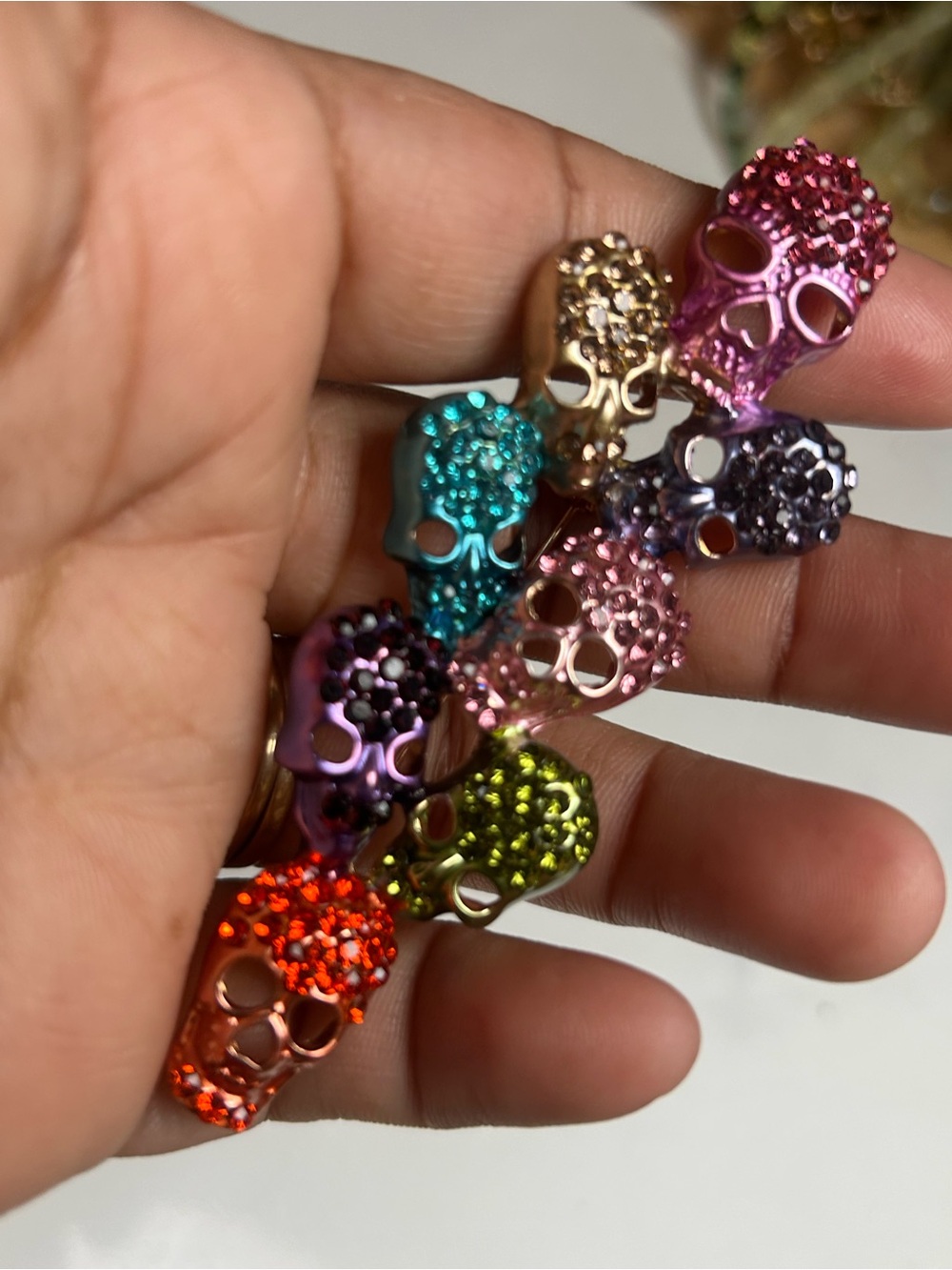 Multi-Color Crystal Skull Bead Charms for Women Jewelry